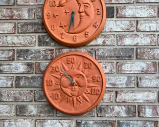 Outdoor clock and thermometer