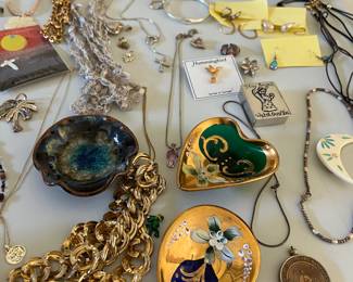 Various jewelry and ring holders
