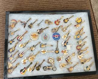 Hard Rock Cafe pin collection.