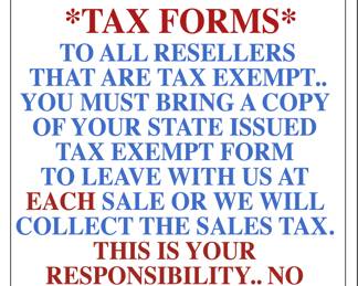 Bring copies to leave behind. We will collect tax.. it's the law. 
