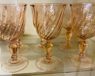 Pink Swirl Glasses (Set of 6)