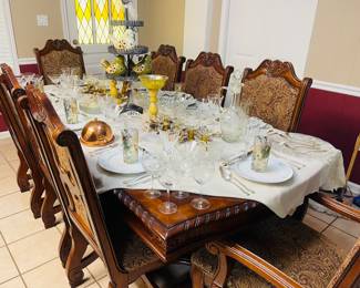 Stunning Mark Neo Renaissance Dining Table with 
   (8) Matching Dining Chairs