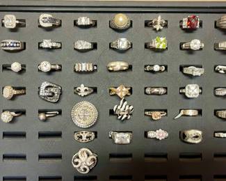 Tons of Rings Mostly Sterling Silver some 10K