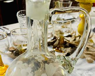Etched Wine Decanter