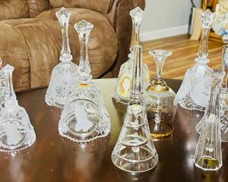 Large Collection of Crystal Bells 