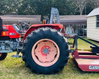 Kubota M4900 Utility Tractor
   7 FT Shredder
   7 FT Howse Box Blade
   7 FT Bush Hog
   3 PT Hitch Boom