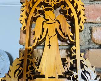 Hand Scrolled Cedar Angel