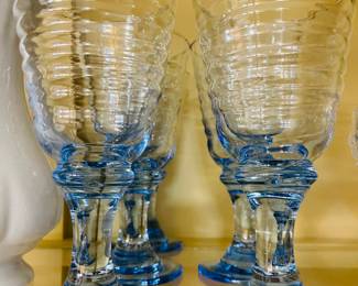 Set of Libby Sirrus Blue Footed Wine Glass s