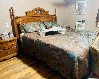 Lovely Oak King Size Headboard 
   Sleep Number I8 Mattress Set 
   (King Size)