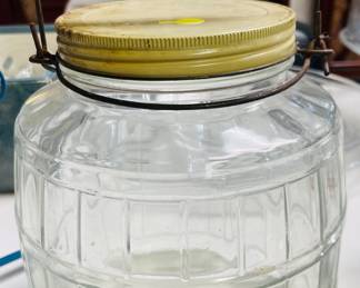 Vintage Pickle Jar with Wooden Handle