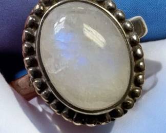 Blue Moonstone Sterling Ring