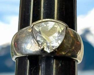 Sterling And Topaz Statement Ring