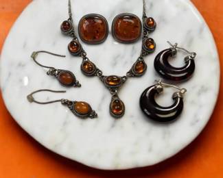 Sterling Amber Jewelry