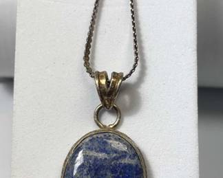 Blue Stone Pendant Necklace
