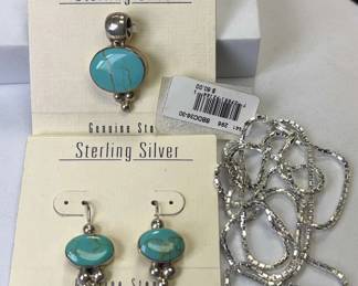 ATI Sterling Mexico Pendant, Earrings Sterling Chains