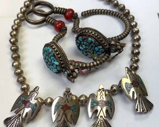 Tibetan Earrings Navajo Necklace