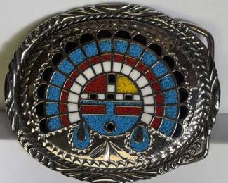Zuni Sun Face Belt Buckle,