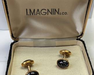 Snowflake Obsidian Cuff Links