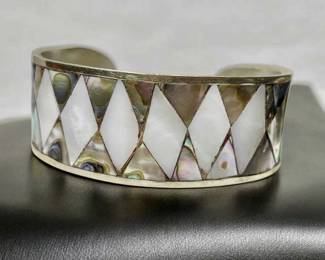 Silver Cuff Stamped Mexico