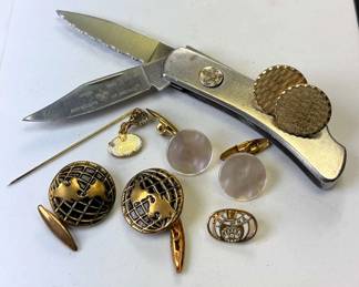 BSA Pocket Knife, Cuff Links Shrine Pins