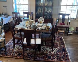 Nice set of 8 chairs and a smaller drop leaf table