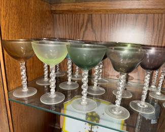 pretty glasses with twisted stems