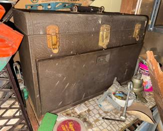 cool old metal tool chest