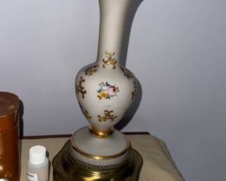 pretty pair of ornate porcelain lamps