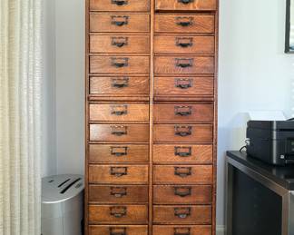 Stunning tall oak 30 drawer cabinet. 