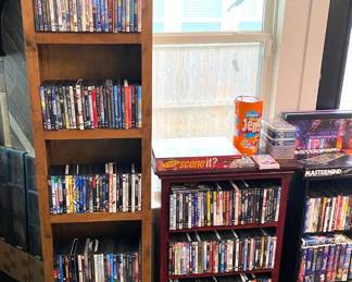 WE HAVE AN AWESOME COLLECTION OF CD'S DVD'S BLUE RAY DVD'S AND I THINK EVERY DISNEY VHS MOVIE EVR MADE. AND LOTS OF GAMES.