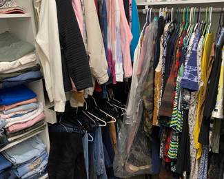 A FANTASTIC SELECTION OF SHIRTS, BLOUSES, DRESSES AND COATS.