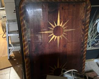 acrylic hand made table, ephemera, antique file cabinet