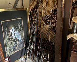 old fishing poles,
