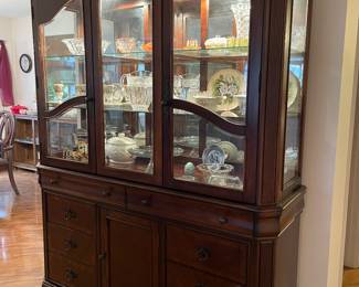 china hutch w/collectible glassware