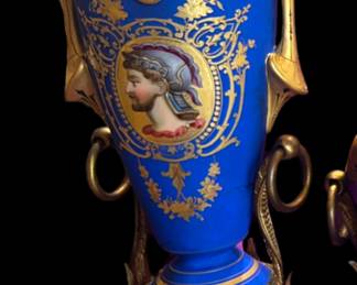 One of two Sevres porcelain vases
