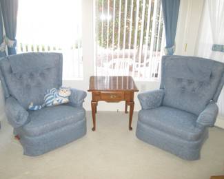 Matching Blue Recliner-Rockers