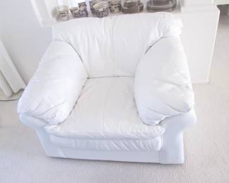 Matching Contemporary-Style Leather Chair