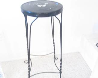 Antique Metal Bar/Ice Cream Stool with Twisted Legs