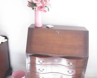 Antique Mahogany Drop-Front Secretary, Claw Feet. Northwestern Cabinet Co., Burlington, Iowa USA