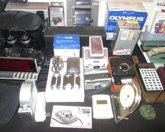 Cameras, Binoculars, Clocks 