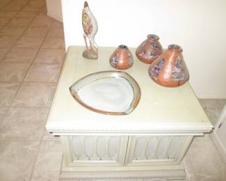 Native American-Style Pottery.                                          End/Accent Table.
