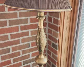 Indian brass floor lamp