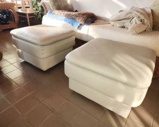Leather ottomans