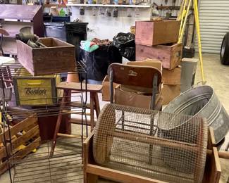 OLD RAFFLE TICKET HOLDER, CRATES