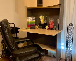 MODERN DESK, OFFICE CHAIR, OFFICE SUPPLIES