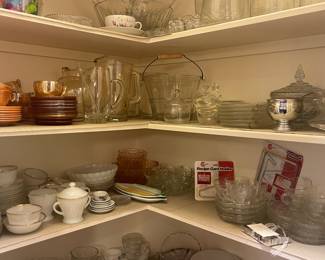 GLASSWARES, OATMEAL GLASS, FIREKING, VINTAGE SNACK SETS