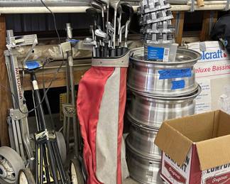 GOLF CLUBS, GOLF CADDY, RIMS TO 3/4 TON CHEVROLET TRUCK