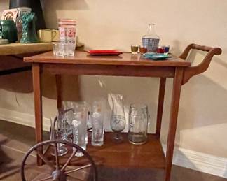 VINTAGE COUNTRY BAR CART, BARWARES
