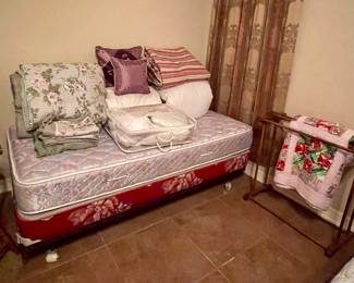 TWIN MATTRESS, COMFORTER SETS, QUILT RACK