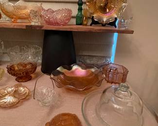 CARNIVAL GLASS, AMBER GLASS TURTLE TRINKET BOX